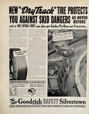 1938 Goodrich Print Ad Protects Against Skid Dangers Silvertown Tires Ephemera picture