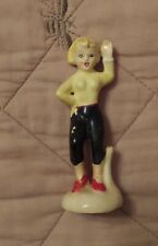 Vtg 50s Girl Dancing Figurine Blonde Hair Ceramic Hand Painted Japan Repaired picture