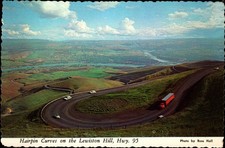 Lewiston Hill ID-Hairpin Curves View of Lewiston ID & Clarkston WA ContinentalPC picture