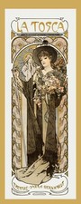 Sarah Bernhardt - La Tosca- Alphonse Mucha Art - Laminated Bookmark - 2.5 x 6 in picture