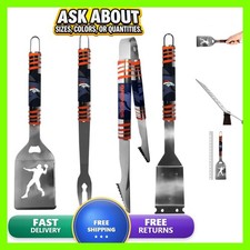 Siskiyou NFL Denver Broncos 4 Pc Steel Grill Tool Set, One Size, Team Colors picture