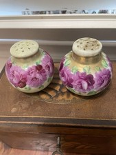 VINTAGE HANDPAINTED SALT & PEPPER SHAKERS - 1940 picture