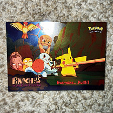 1998 Topps Pokémon Pikachu's Vacation #52 Foil Everyone...Pull Movie Animation picture