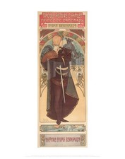 Mucha Sarah Bernhardt Hamlet 1899 Vintage Art Nouveau Poster Reprint Wall Art picture