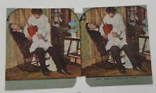 Victorian Stereograph Humorous~Now I'll Make You Tired~Bait & Switch~Sleepy picture