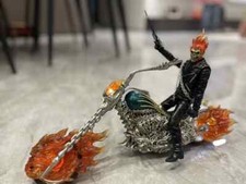 Ghost Rider Johnny Blaze 24cm*H Figure Statues Motorcycle Model Collectibles Set picture