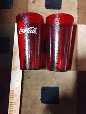 6 New Coke Coca Cola Restaurant Red Textured Plastic Cups 16 Ounce Carlisle 5220 picture