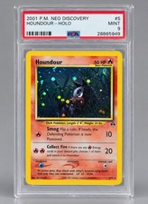 Pokemon Houndour Neo Discovery Unlimited Holo Rare #5 PSA 9 Mint Low Pop picture