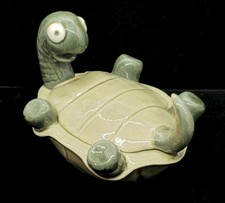 Vtg Signed Dorothy Kindell Ceramic Turtle Removable Shell Trinket Dish picture