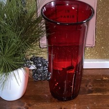 Vintage Antique Red Glass Globe 9.5” ht. Real Red Glass For A Sanctuary Lamp picture