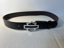 Harley Davidson Leather adjustable Belt With Shield Buckle. picture