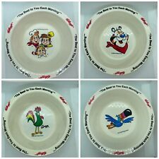KELLOGG'S VINTAGE BREAKFAST CEREAL BOWLS SET OF 4 TONY THE TIGER TOUCAN SAM 1995 picture