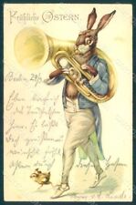 Greetings Easter Anthropomorphic Dressed Hare Sousaphone s. 2011 postcard HR0316 picture