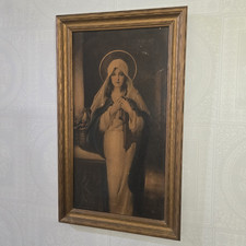Vtg Madonna of the Sacred Coat Framed Print by C. Bosseron Chambers 12