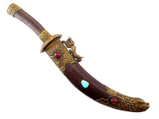 Antique Himalayan Tibetan or Sino-Mongolian Temple Ceremonial Dagger Stone Inlay picture