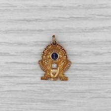 Vintage Lions Club Charm 10k Gold Diamond District Governor 100% Award picture
