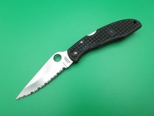 Vintage Spyderco Clipit Endura Serrated AUS-8 Lockback Folding Pocket Knife picture