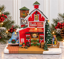 Lemax 55352 Reid’s Trees & Wreaths 2025 Lighted Christmas Village Plug In picture