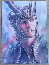 2016 PSC Sketch Card Tom Hiddleston As Loki By Unknown 1/1 picture