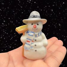 Royal Copenhagen Porcelain Snowman Father With Broom Miniature Figurine 2.5”T picture