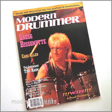 MODERN DRUMMER - April 1991 - GREGG BISSONETTE + Carl Allen Tiny Kahn Buddy Rich picture