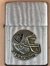 Vintage 1998 Oakland Raiders Emblem Chrome Zippo Lighter picture
