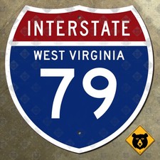 West Virginia Interstate 79 highway route sign 1957 Charleston Morgantown 12x12 picture