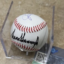 President Donald J Trump & JD Vance Signed Baseball Autographed Hologram COA picture