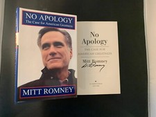 MITT ROMNEY signed NO APOLOGY HC BOOK COA AUTOGRAPH SENATOR UTAH picture