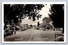 c1930s RPPC Main Street Cars Signs Thoreson Alturas California Real Photo P321A picture
