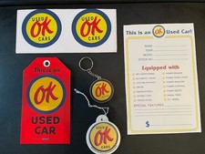 OK  Used Car Set, keychain,hang tag,decals air freshener ,& price option sheet picture