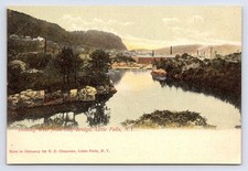 Postcard Looking West from Gulf Bridge Little Falls New York Mohawk River picture