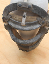 Vintage Baseball Catcher's Mask Metal Frame Leather and Elastic picture