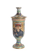 Vintage Byzantine Mosaic Verrocchio Gialletti Florence Deruta Ceramic Vase picture