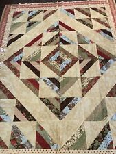 Handmade Patchwork  Quilt Top 78” X 62” Ready To Quilt Gorgeous Colors Excellent picture