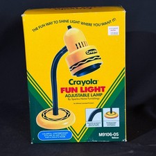 Vintage Crayola Fun Light Lamp M9106-05 Yellow Spartus 1990s Box Works picture