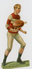 1880s-90s Embossed Victorian Die-Cut Football Player A Drop P112 picture