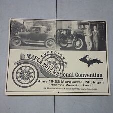 2012 MAFCA National Convention Calendar Marquette Michigan Model A Henry Ford  picture