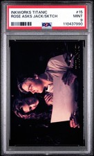 1998 Inkworks Titanic #15 Rose Asks Jack / Sketch PSA 9 Mint POP2, None Higher picture