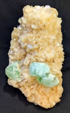 Green Apophyllite W/ Stilbite Bleads formation Indian mineral specimen picture