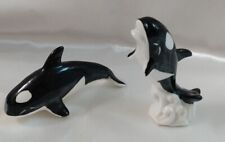 Orca Whale Vintage Figurines Collectible Miniature Decor Killer Whale VGC Black  picture