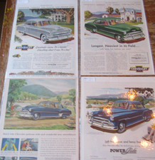 Lot of 4 - Vintage Ads 1951/52 Chevy De Luxe Cars picture