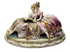 Guido Cacciapuoti Italy Large 22” Porcelain Two Ladies Reading Figurine picture