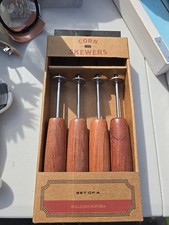 WILLIAMS SONOMA-CORN SKEWERS- WOODEN ROSEWOOD- MEXICAN STYLE-ORIGINAL PACKAGING picture