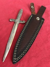 WW2 ANTIQUE 1944 NAPLES ITALY MILITARY DAGGER-LETTER OPENER - NEW LEATHER SHEATH picture