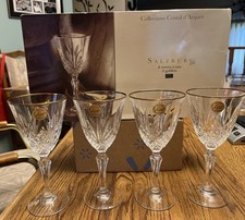 Vtg Salzburg Gold Wine glasses goblets France Crystal d'Arques Gold Foil Sticker picture