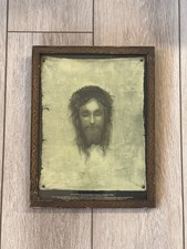 Vintage Gabriel Max 'St. Veronica's Handkerchief' Framed Optical Illusion Print picture