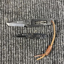 Lot of 2 CRKT 5510K K.I.S.S. and P.E.C.K. 5520K Pocket Knife - BLACK - (346) picture