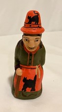 RARE Vintage Walnut Ridge Halloween Witch with Apron and Cats picture