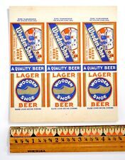 Vintage 1930s Matchbook Wooden Shoe Lager Beer Star Beverage Co. Minster, OH #18 picture